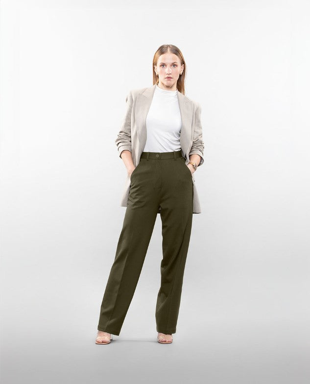 Straight-leg trouser in Forest