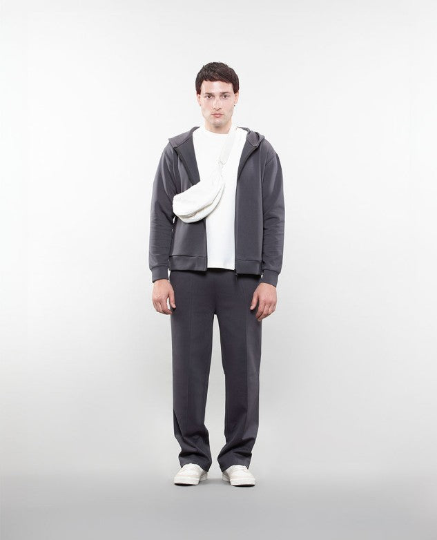 Zipper Hoodie in Charcoal