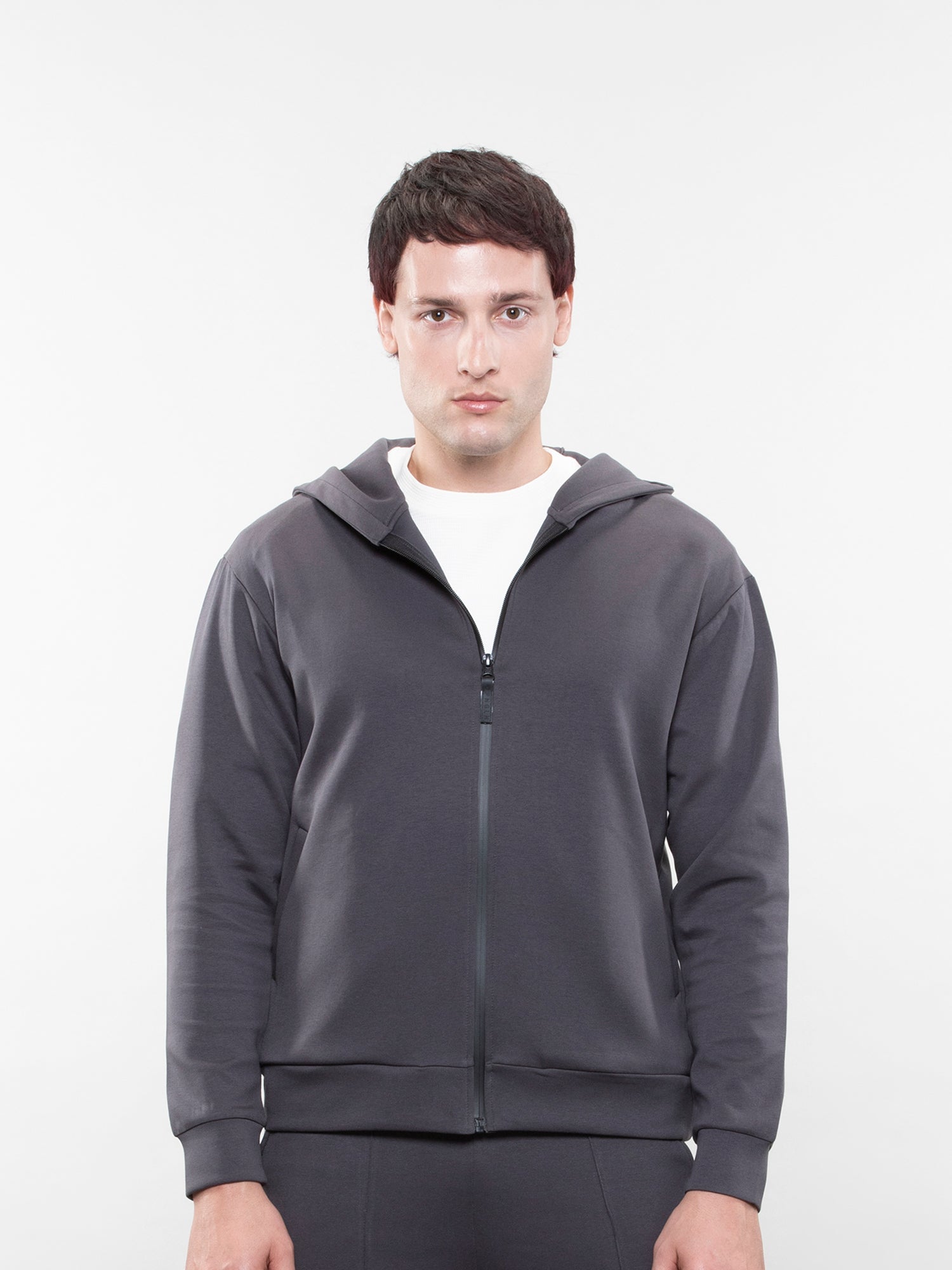 Buy Men's Zipper Charcoal Hoodie Online in India – Love Pangolin
