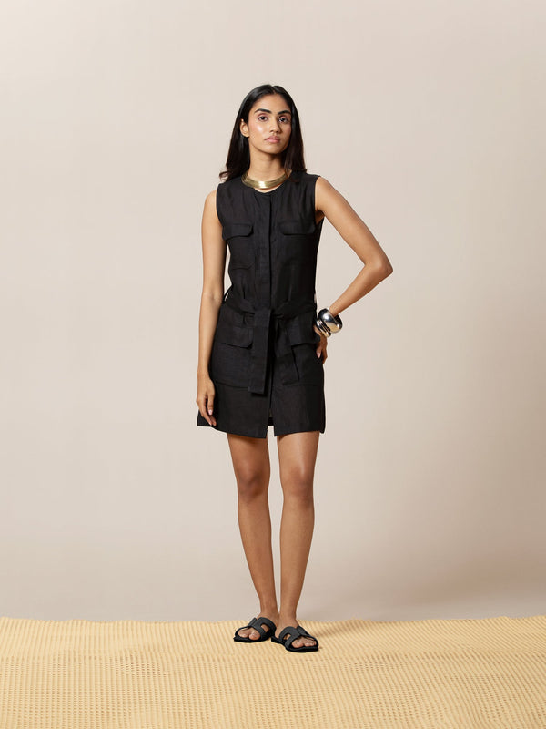Four-Pocket Midi Dress