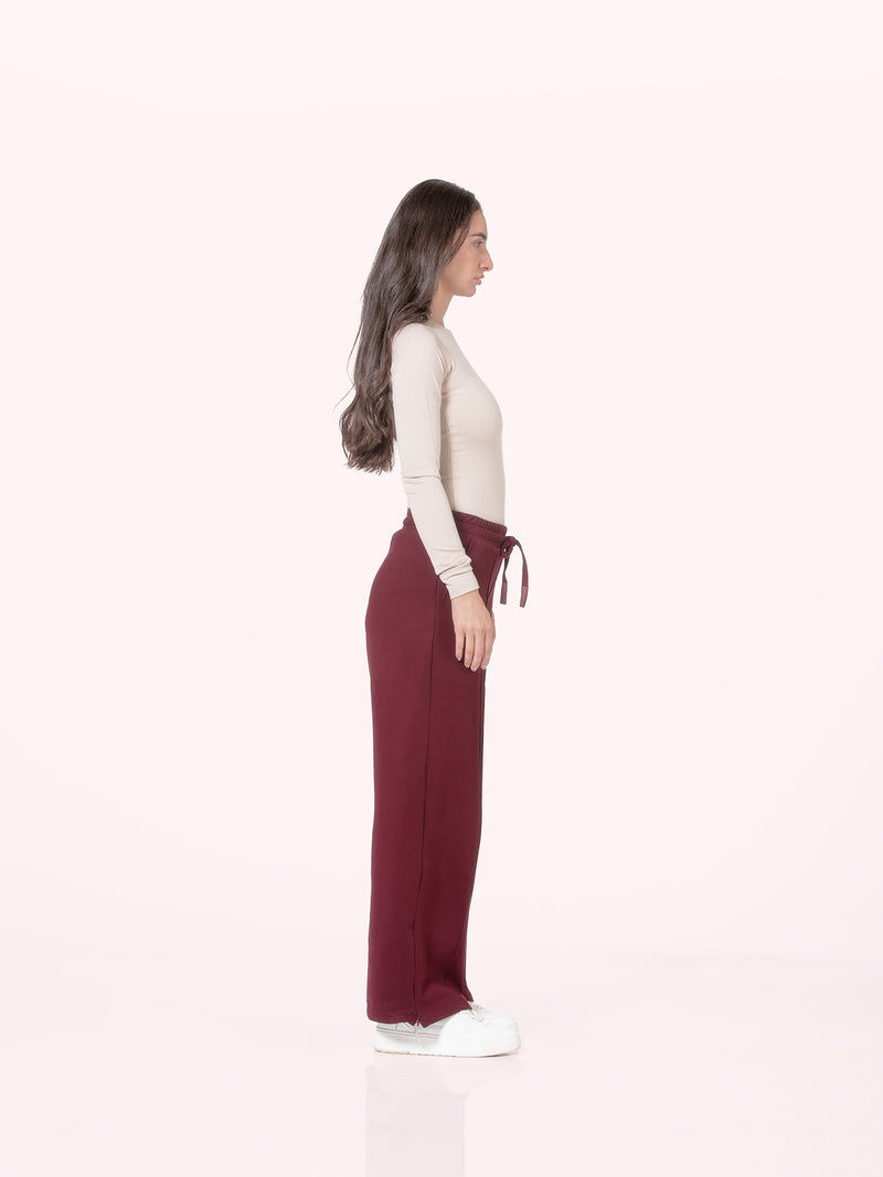 woo'ed wide-leg pants