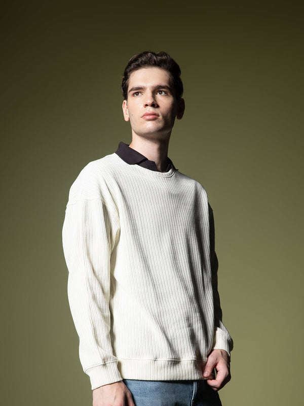 Woven texture sweatshirt