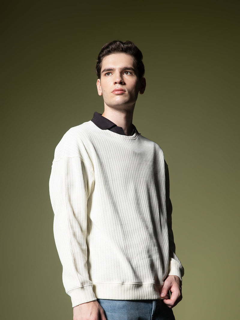 Woven texture sweatshirt