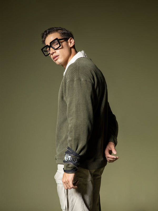 Woven texture sweatshirt