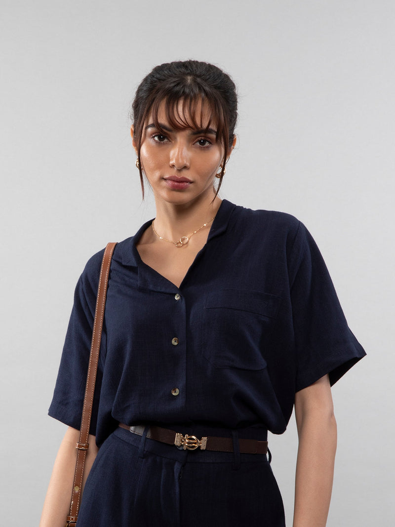 Short-sleeve relaxed shirt